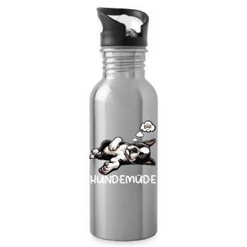 Hundemüde Boston Terrier Boston terrier besitzer  - Trinkflasche mit integriertem Trinkhalm - Lightsilver - Rechts