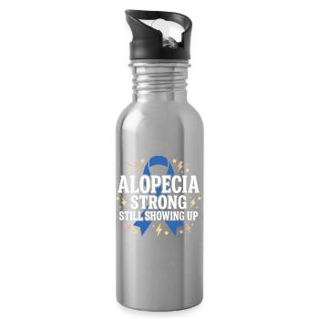 Sensibilisation à l’alopécie Perte de cheveux à l’alopécie areata - Gourde avec paille intégrée - argent clair - Droite