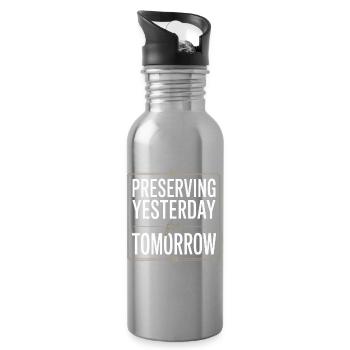 Preserving Yesterday for Tomorrow - Water bottle with straw - silver - Right