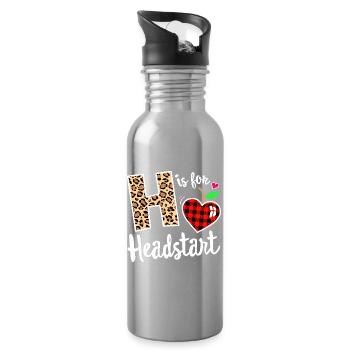 Cœur à carreaux de Léopard H Headstart - Gourde avec paille intégrée - argent clair - Droite