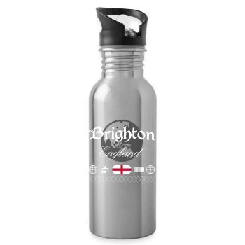 Souvenir de voyage streetwear de Brighton, Angleterre - Gourde avec paille intégrée - argent clair - Droite
