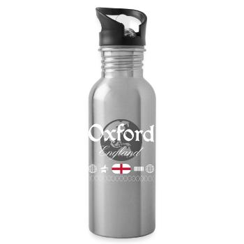 Souvenir de voyage Oxford England streetwear - Gourde avec paille intégrée - argent clair - Droite
