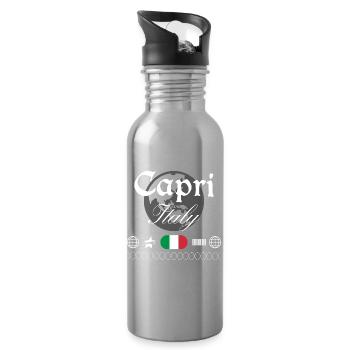 Souvenir de voyage streetwear Capri Italie - Gourde avec paille intégrée - argent clair - Droite