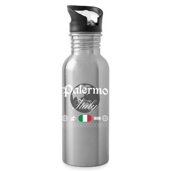 Palermo Italien Streetwear Reise Souvenir - Trinkflasche mit integriertem Trinkhalm - Lightsilver - Rechts