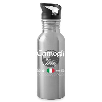 Camogli Italien Streetwear Reise Souvenir - Trinkflasche mit integriertem Trinkhalm - Lightsilver - Rechts