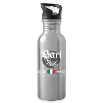 Bari Italien Streetwear Reise Souvenir - Trinkflasche mit integriertem Trinkhalm - Lightsilver - Rechts