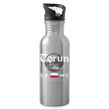 Toruń Polen Streetwear Reise Souvenir - Trinkflasche mit integriertem Trinkhalm - Lightsilver - Rechts