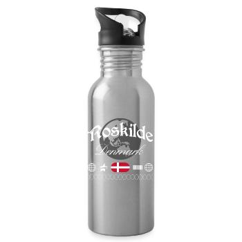 Roskilde Dänemark Streetwear Reise Souvenir - Trinkflasche mit integriertem Trinkhalm - Lightsilver - Rechts