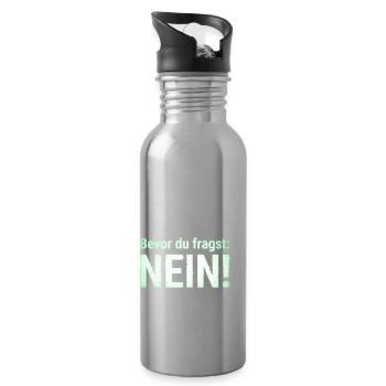 Lustiger Spruch Witziges Statement - Trinkflasche mit integriertem Trinkhalm - Lightsilver - Rechts