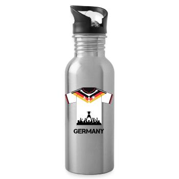 Maillot de football allemand avec coupe – Design du ventilateur - Gourde avec paille intégrée - argent clair - Droite