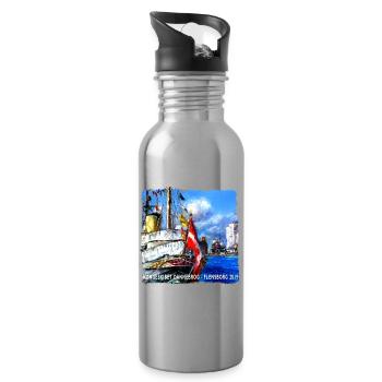 Kongeskibet_dannebro - Trinkflasche mit integriertem Trinkhalm - Lightsilver - Rechts