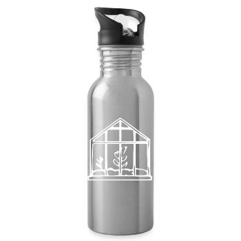 Don du jardinier de jardin en serre - Gourde avec paille intégrée - argent clair - Droite
