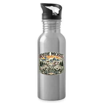 Ride More Club Retro Cycling - Trinkflasche mit integriertem Trinkhalm - Lightsilver - Rechts