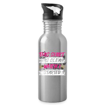 Clean when i Schlammlauf Mud Run Muddy Race - Water bottle with straw - silver - Right