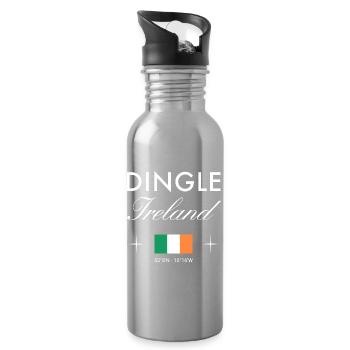 Dingle Ireland Coordinate Souvenir de voyage - Gourde avec paille intégrée - argent clair - Droite