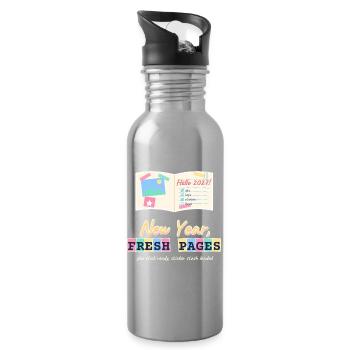 Neujahr Frische Seiten Junk Journal Scrapbooking - Trinkflasche mit integriertem Trinkhalm - Lightsilver - Rechts
