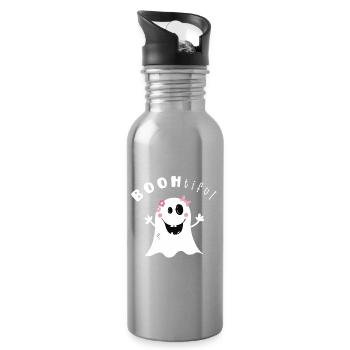 BOOtifil Ghost Hour I Girl Halloween - Water bottle with straw - silver - Right