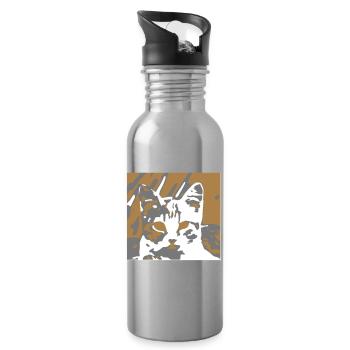 notre petit chat - Gourde avec paille intégrée - argent clair - Droite