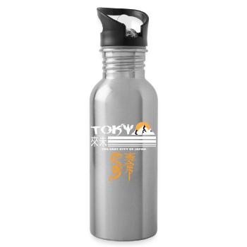 Tokyo Orange - Water bottle with straw - silver - Right