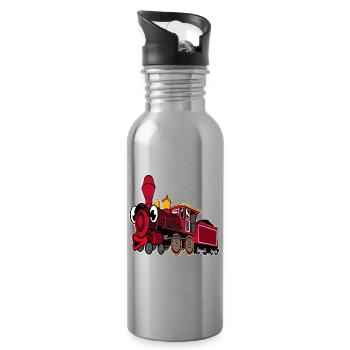 locomotive - Water bottle with straw - silver - Right