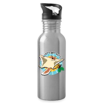 Flying Squirrel - Let's Get Nuts - Water bottle with straw - silver - Right