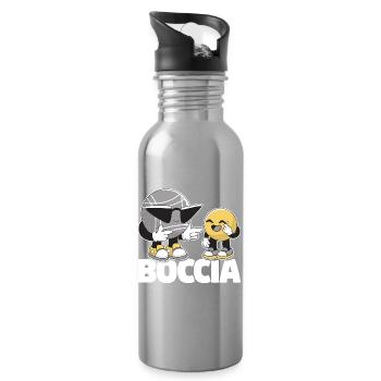 Bocciaspieler Bekleidung mit Boccia Kugeln Boccia - Trinkflasche mit integriertem Trinkhalm - Lightsilver - Rechts