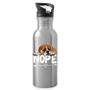 Boxer Dog Nope - Gourde avec paille intégrée - argent clair - Droite
