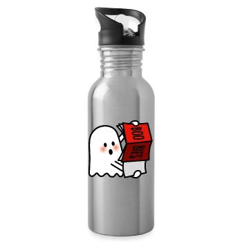 Boobies BOO BIES freches Halloween Erotik Magazin - Trinkflasche mit integriertem Trinkhalm - Lightsilver - Rechts