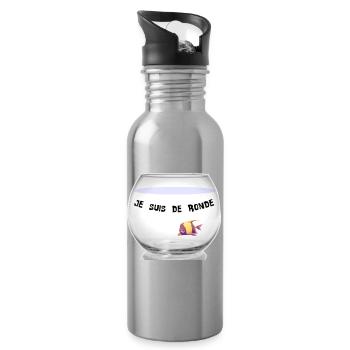 Poisson - Gourde avec paille intégrée - argent clair - Droite