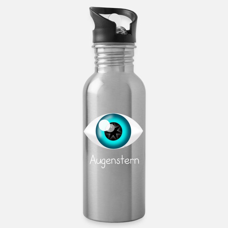 Augenstern - Trinkflasche mit integriertem Trinkhalm - Lightsilver