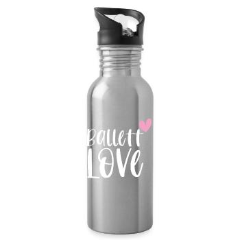 Ballett Love Balletttänzerin Ballerina Geschenk - Trinkflasche mit integriertem Trinkhalm - Lightsilver - Rechts