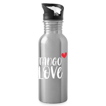 Tänzerin tanzen Tanzpaar Geschenk Tango Love! - Trinkflasche mit integriertem Trinkhalm - Lightsilver - Rechts