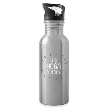 It's Yoga O'Clock - Water bottle with straw - silver - Right