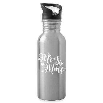 Mr And Mme personnalisable love script - Gourde avec paille intégrée - argent clair - Droite