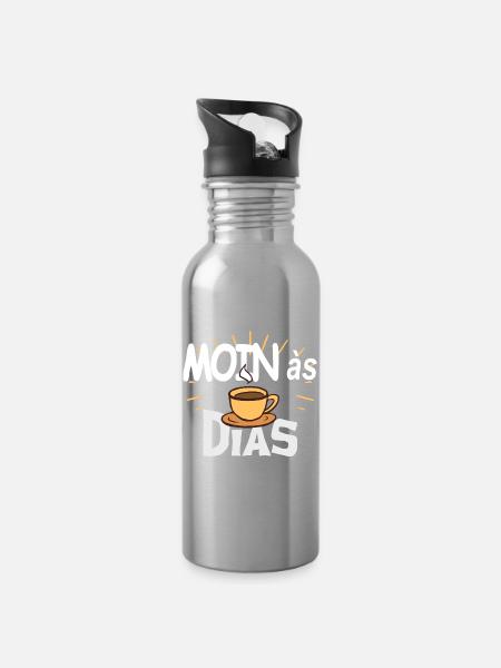 MOINas Dias - Trinkflasche mit integriertem Trinkhalm - Lightsilver