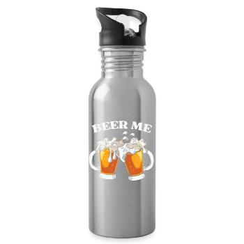 Bier, Bier trinken - Trinkflasche mit integriertem Trinkhalm - Lightsilver - Rechts