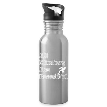 Tous les grimpeurs sont beaux mâles blancs - Gourde avec paille intégrée - argent clair - Droite