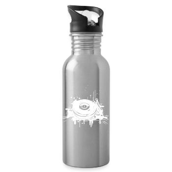 DJ Turntable - Water bottle with straw - silver - Right