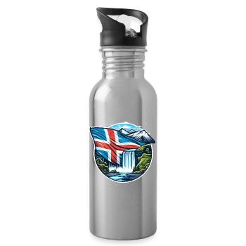 Islande Islande 2 - Gourde avec paille intégrée - argent clair - Droite