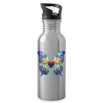 Butterfly - Water bottle with straw - silver - Right