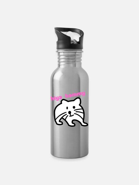 hiya hammy - Water bottle with straw - silver