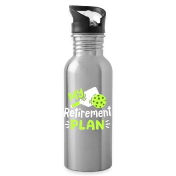 Pickleball-Spieler Ruhestand - Trinkflasche mit integriertem Trinkhalm - Lightsilver - Rechts