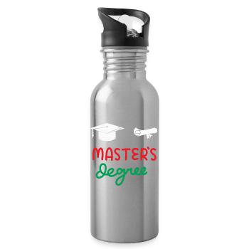 Master-Abschluss - Trinkflasche mit integriertem Trinkhalm - Lightsilver - Rechts