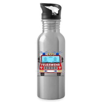 Feuerwehrauto - Trinkflasche mit integriertem Trinkhalm - Lightsilver - Rechts
