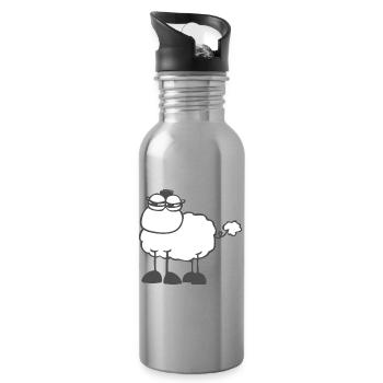 skepticalsheep - Water bottle with straw - silver - Right