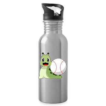 Baseball d’escargot - Gourde avec paille intégrée - argent clair - Droite
