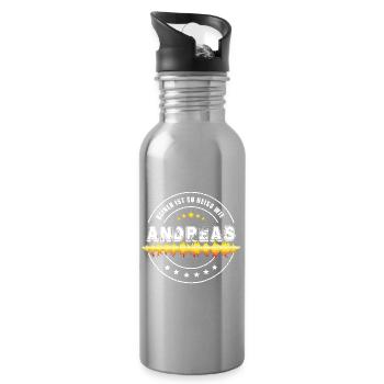 No one is as hot as Andreas - Water bottle with straw - silver - Right