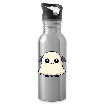 Mouton Halloween Fantôme - Gourde avec paille intégrée - argent clair - Droite