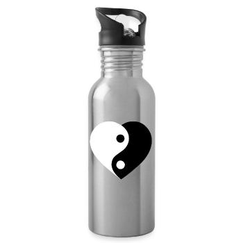 Yin et Yang Love Version :) - Gourde avec paille intégrée - argent clair - Droite