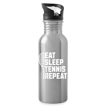 Tennis Manger dormir tennis répéter Pull Sweat à capuche - Gourde avec paille intégrée - argent clair - Droite